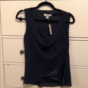 NWT Dressy Navy Coldwater Creek Top